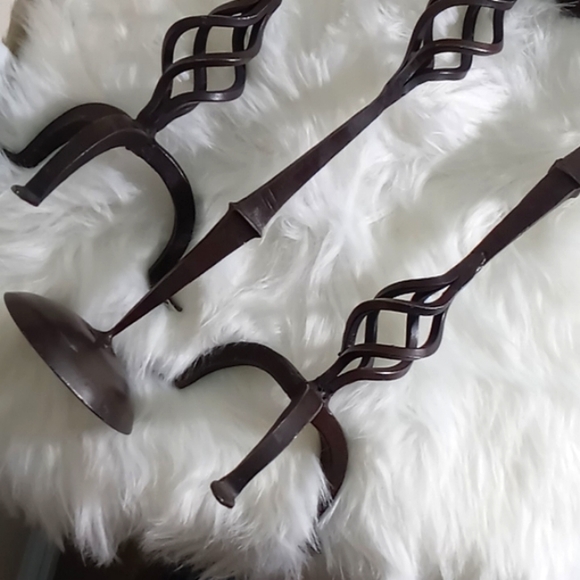 Hand Forged Antique Candle Holders - Picture 8 of 13